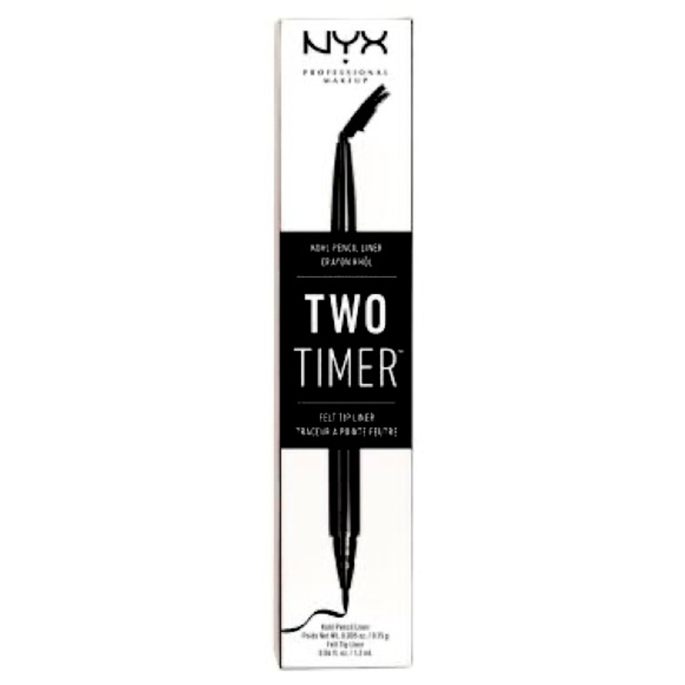 NYX Professional Makeup Two Timer Dual Ended Eye Liner Black